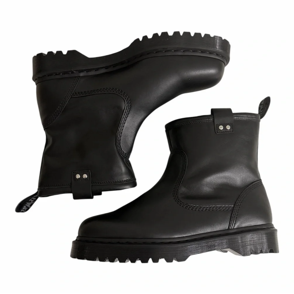 New Dr. Marten Black Leather Ankle Boots